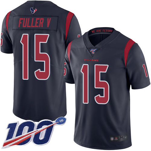 Houston Texans Limited Navy Blue Men Will Fuller V Jersey NFL Football 15 100th Season Rush Vapor Untouchable